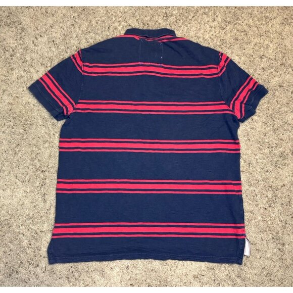 AMERICAN EAGLE Striped Polo Shirt Vintage Fit Rugby Preppy Casual Y2k 90s 2XL - Picture 2 of 7